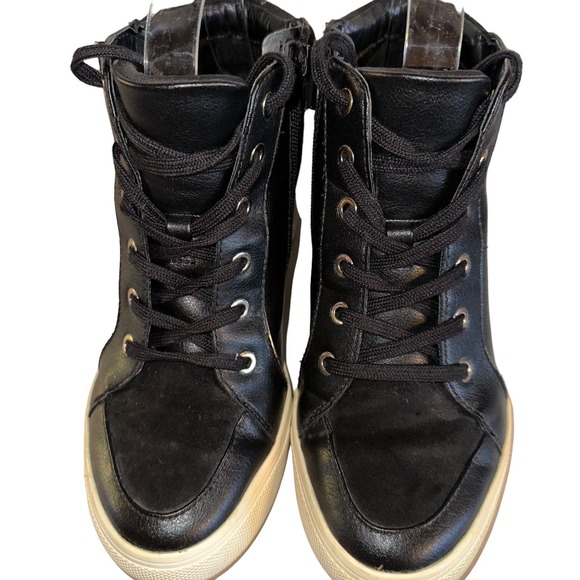 Aldo Black Wedge Sneaker Size 9 - Picture 2 of 12